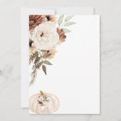 パンプキンテラコッタアーチフローラボホブライダルシャワー 招待状 (裏面)