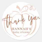 パンプキンテラコッタボヘミアン自然ベビーシャワー ラウンドシール (正面)