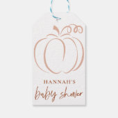 パンプキンテラコッタボホー燃えたオレンジ色の赤ちゃんシャワー ギフトタグ (裏面)