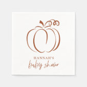 パンプキンテラコッタボホー燃えたオレンジ色の赤ちゃんシャワー スタンダードカクテルナプキン (正面)