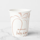 パンプキンテラコッタボホー燃えたオレンジ色の赤ちゃんシャワー 紙コップ (正面)