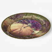 パンプキンディスプレイパーソナライズされた秋感謝祭 ペーパープレート (アングル)