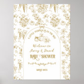 パンプキントイルフローラニュートラルベビーシャワーウェルカム ポスター (正面)