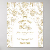 パンプキントイルフローラニュートラルベビーシャワーカスタム ポスター (正面)