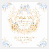 パンプキントイレクレストエレガントボーイベビーシャワー スクエアシール (正面)