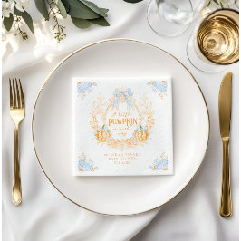 パンプキントイレクレストエレガントボーイベビーシャワー スタンダードカクテルナプキン