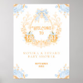 パンプキントイレクレストエレガントボーイベビーシャワー ポスター (正面)