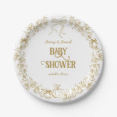 パンプキントイレボウフローラ秋ベビーシャワー ペーパープレート (正面)