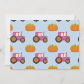 パンプキントラクター誕生日写真パーティーガールズ 招待状 (裏面)