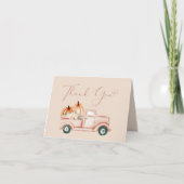 パンプキントラックテラコッタベビーシャワー サンキューカード (正面)