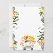 パンプキントラックベビーシャワー招待状と緑 招待状 (裏面)