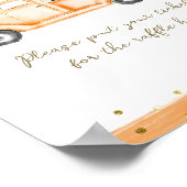 パンプキントラックモダン秋ベビーシャワーオムツ ポスター (角)