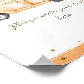 パンプキントラックモダン秋ベビーシャワーカスタム ポスター (角)