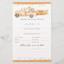 パンプキントラックモダン秋ベビーシャワーゲーム