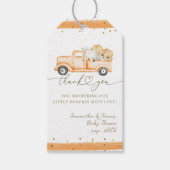 パンプキントラックモダン秋ベビーシャワー ギフトタグ (正面)