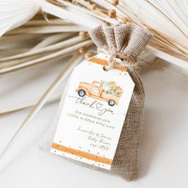 パンプキントラックモダン秋ベビーシャワー ギフトタグ