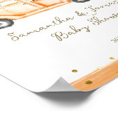 パンプキントラックモダン秋ベビーシャワー ポスター (角)