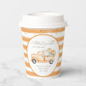 パンプキントラックモダン秋ベビーシャワー 紙コップ (裏面)