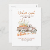 パンプキントラック感謝私たちは移動した シーズンポストカード (正面/裏面)