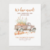 パンプキントラック感謝私たちは移動した シーズンポストカード (正面)