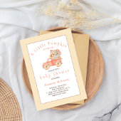 パンプキントラック秋のフローラモダンベビーシャワー 招待状