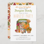 パンプキントラック秋ハーベストパーティー感謝祭 招待状 (正面/裏面)
