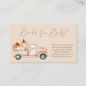 パンプキントラック赤ちゃんシャワー用テラコッタブック エンクロージャーカード (正面)