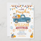 パンプキントラック1st誕生日招待状ボーイパンプキン 招待状 (正面)