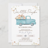 パンプキントラック1st誕生日、秋ファースト誕生日 招待状 (正面)