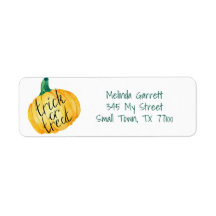パンプキントリックまたはトリートハロウィーンのカスタムアドレス