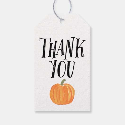 パンプキントリックまたはトリートハロウィーンギフト感謝していラベル ギフトタグ (裏面)