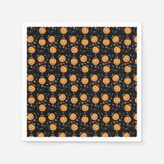 パンプキントリックまたはペイルを治療する スタンダードカクテルナプキン (正面)