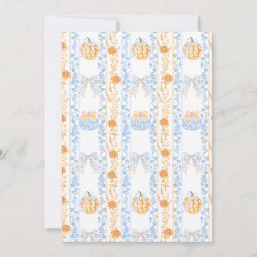 パンプキントワレエレガントクレスト男の子1歳の誕生日 招待状 (裏面)