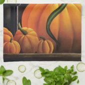 パンプキンドラゴンカルドンハロウィーン キッチンタオル (折り畳み)