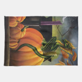 パンプキンドラゴンカルドンハロウィーン キッチンタオル (横)