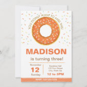 パンプキンドーナツの誕生日招待状 招待状 (正面)