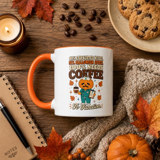 パンプキンナースの疲労ハロウィン コーヒーマグカップ マグカップ