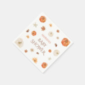 パンプキンニュートラル秋秋ベビーシャワーフローラ スタンダードカクテルナプキン (角)