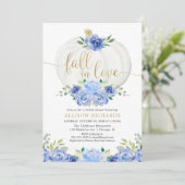 パンプキンネイビーブルー金ゴールド秋インloveブライダルシャワー 招待状 (スタンド正面)