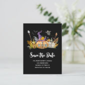 パンプキンハウスウィズ幽霊&こうもりハロウィーン インビテーションポストカード (スタンド正面)