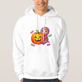パンプキンハグ: かわいいミイラのハロウィン パーカ