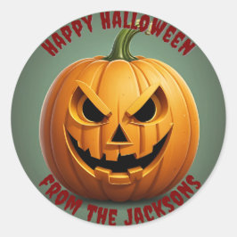 パンプキンハッピーハローウィンクラシックラウンドステッカー ラウンドシール