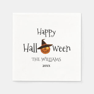  パンプキンハッピーハローウィンパーソナライズされた   スタンダードカクテルナプキン