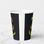 パンプキンハッピーハローウィン付き不気味な黄色顔 紙コップ (左)