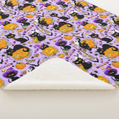 パンプキンハロウィンキャンディブラックキャッツ シェルパブランケット (3/4)