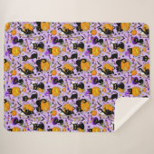 パンプキンハロウィンキャンディブラックキャッツ シェルパブランケット (正面(横))