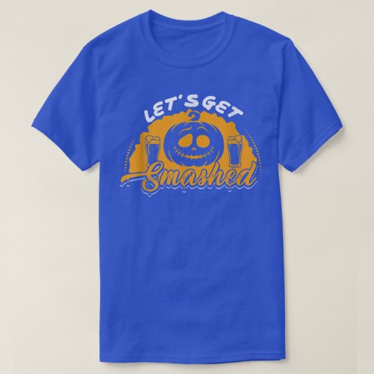 パンプキンハロウィン幽霊のよく出るを潰そうおもしろい Tシャツ (デザイン正面)
