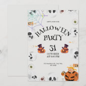 パンプキンハロウィン招待状、ハロウィンの夜 招待状 (正面/裏面)
