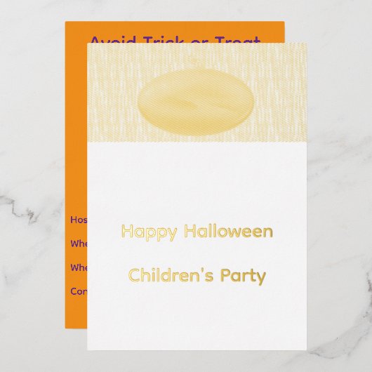 パンプキンハロウィン招待状 箔招待状 (正面/裏面)