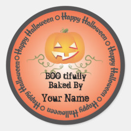 パンプキンハロウィン焼いたバイステッカー ラウンドシール